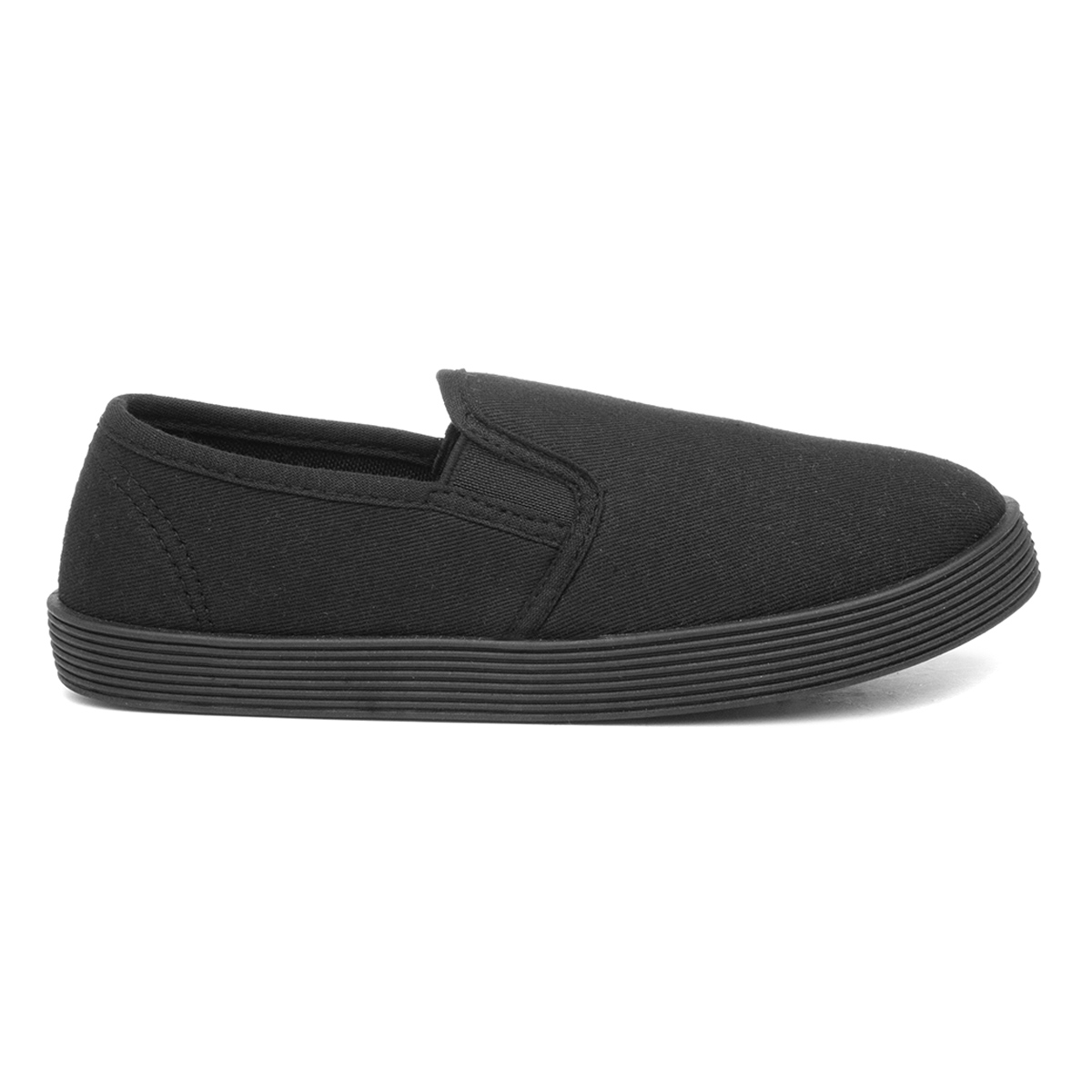 XL Tweed Kids Slip On Black Plimsoll XL Tweed Kids Slip On Black Plimsoll