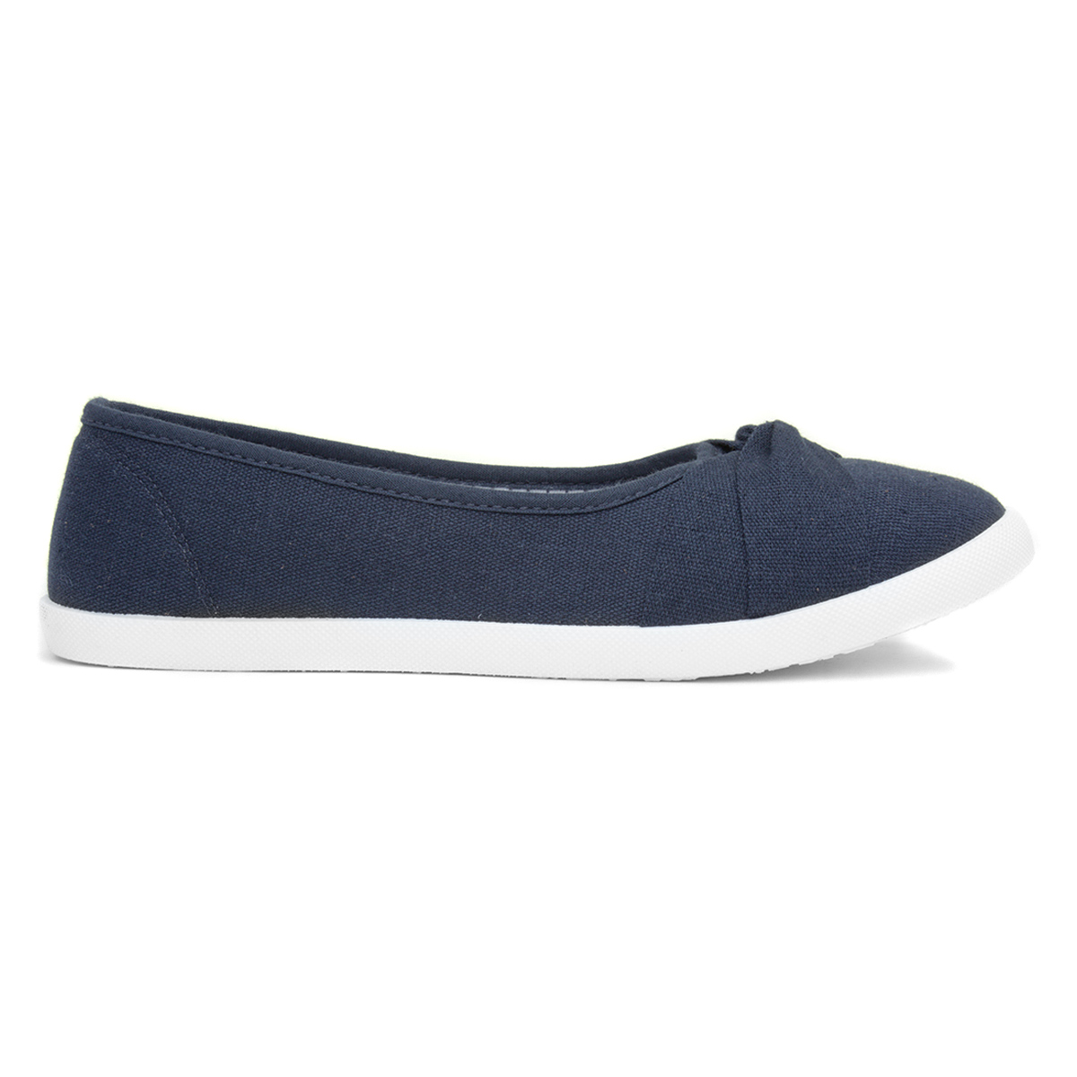 Lilley Womens Navy Slip On Canvas Shoe