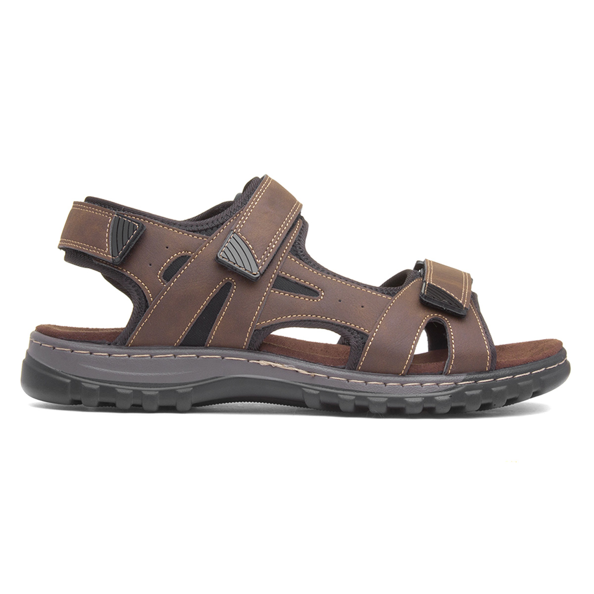 Hobos Mens Brown Easy Fasten Sandal