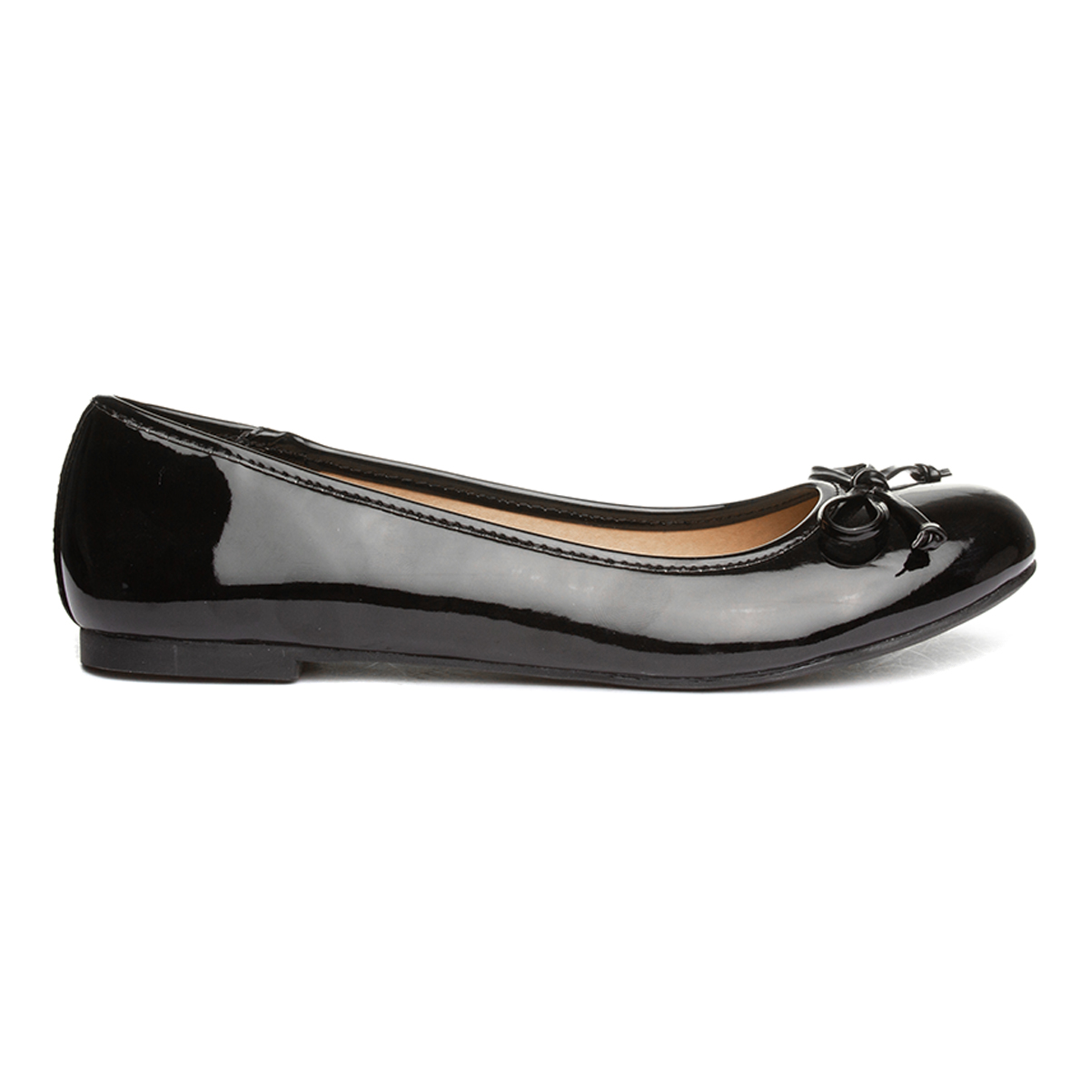 Lilley Womens Black Patent Ballerina
