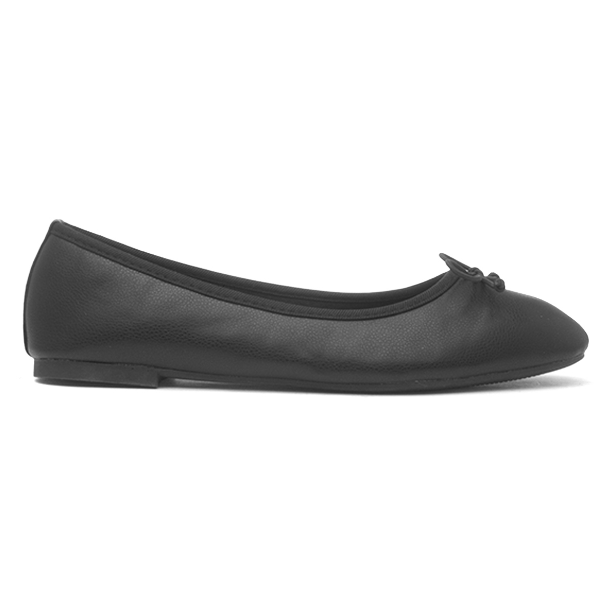 Lilley Womens Black Square Toe Ballerina