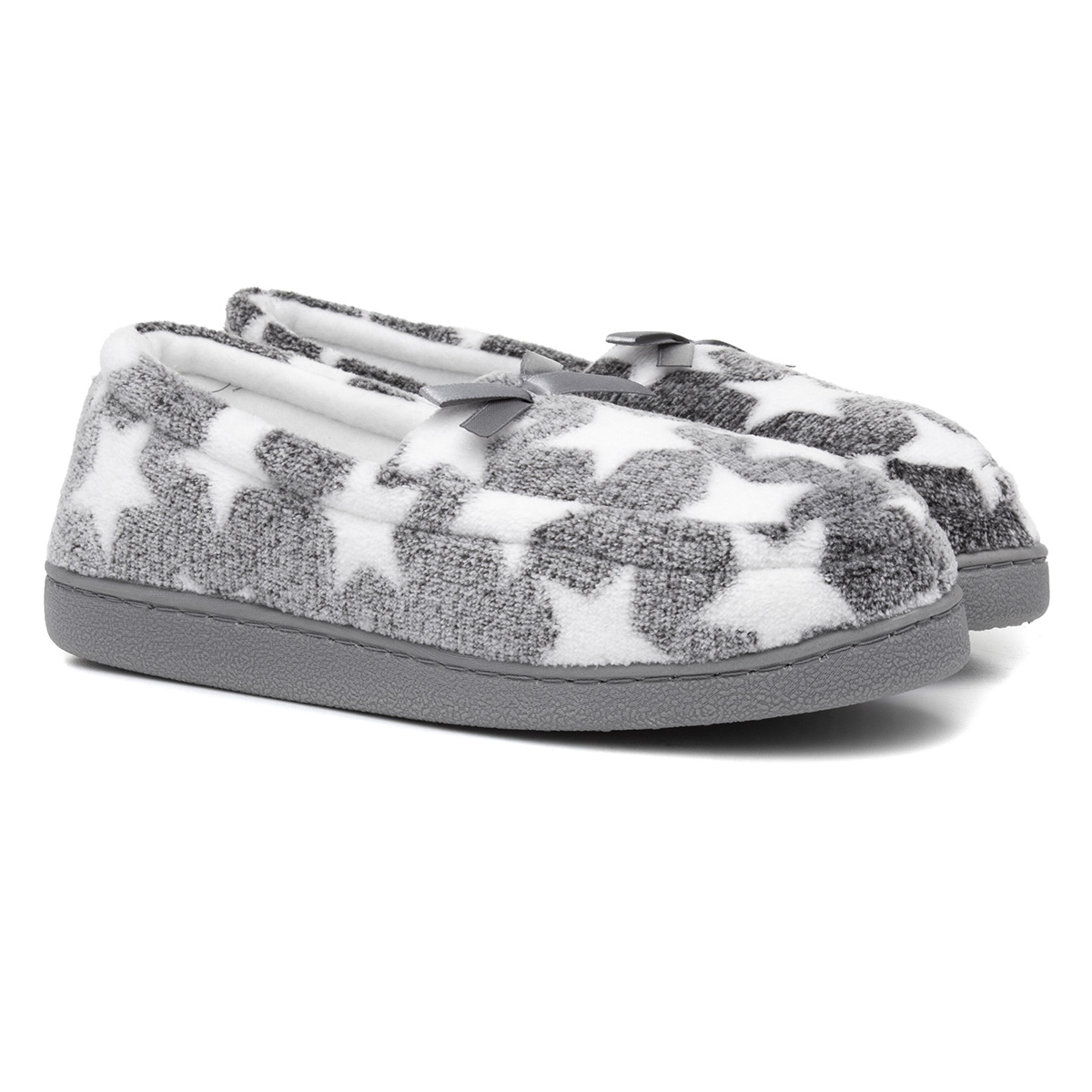 The Slipper Company Womens Grey Star Moccasin