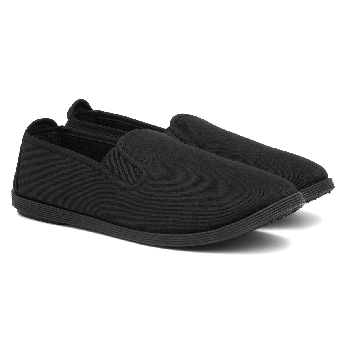 Red Fish Womens Black Slip On Canvas Shoe