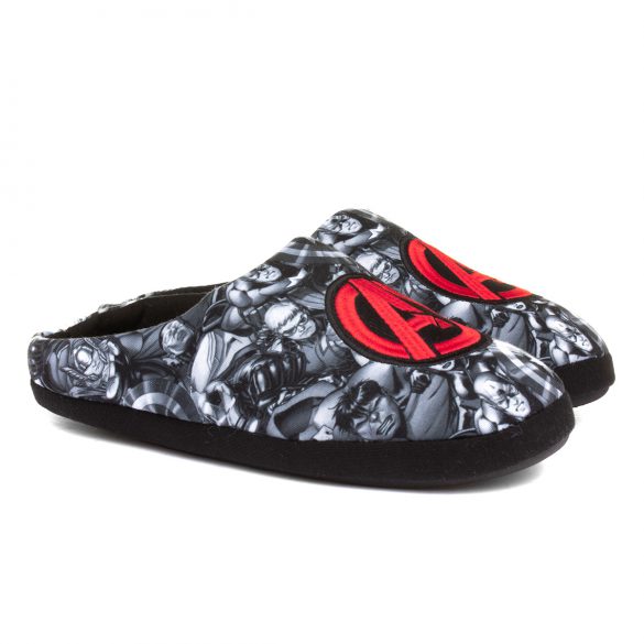 Avengers Bernard Mens Black and Red Slipper