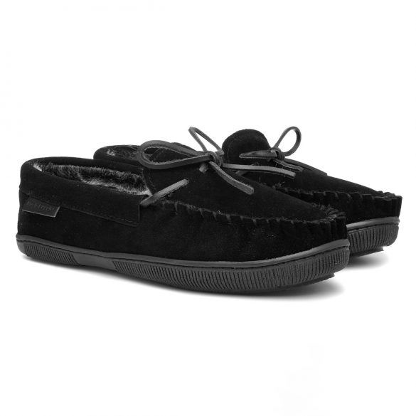 Hush Puppies Ace Mens Black Suede Moccasin