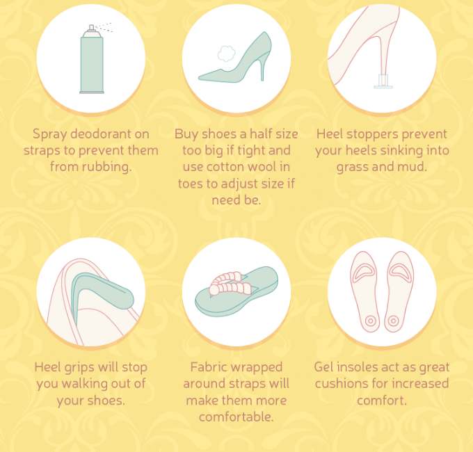 advice on making your shoes comfortable on your big day 