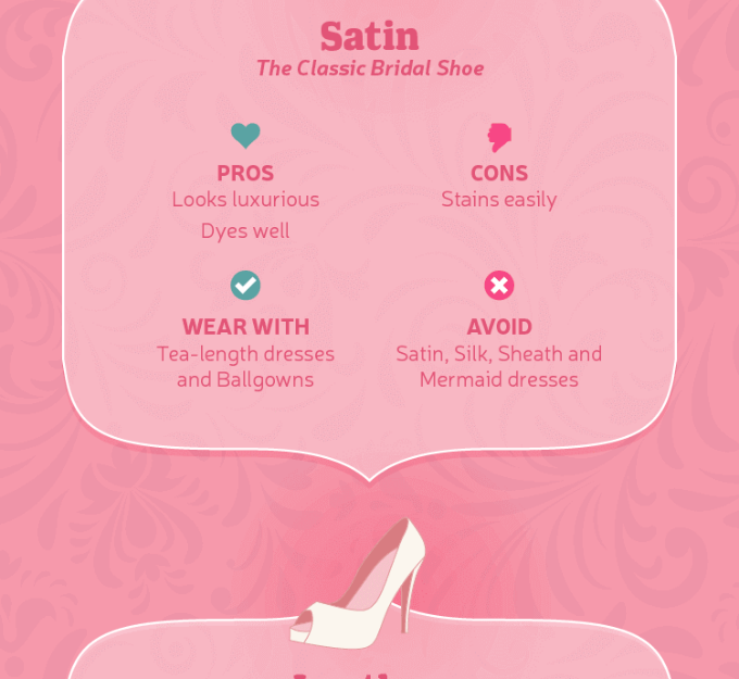Satin:The classic bridal shoe. Pros&Cons