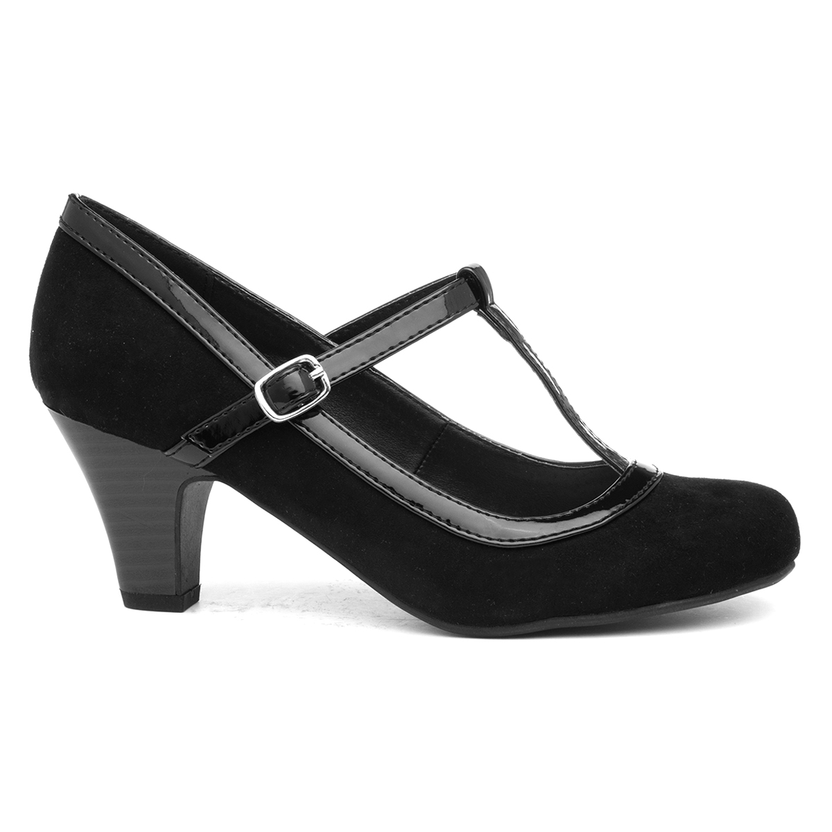 Lilley Womens Black Faux Suede Court Shoe Lilley Womens Black Faux Suede Court Shoe