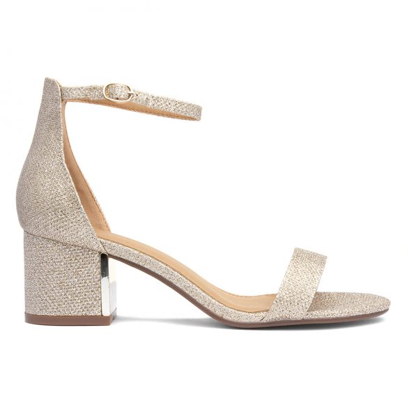 Truffle Halla Womens Champagne Shimmer Heel