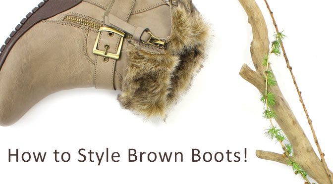 beige boots with buckle and fur trim detail
