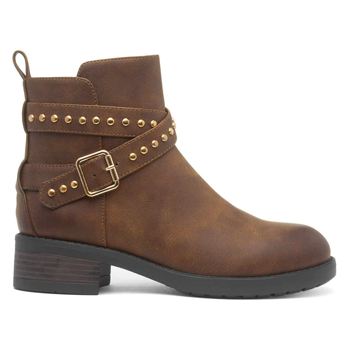 Lilley Womens Brown Ankle Zip Up Boot