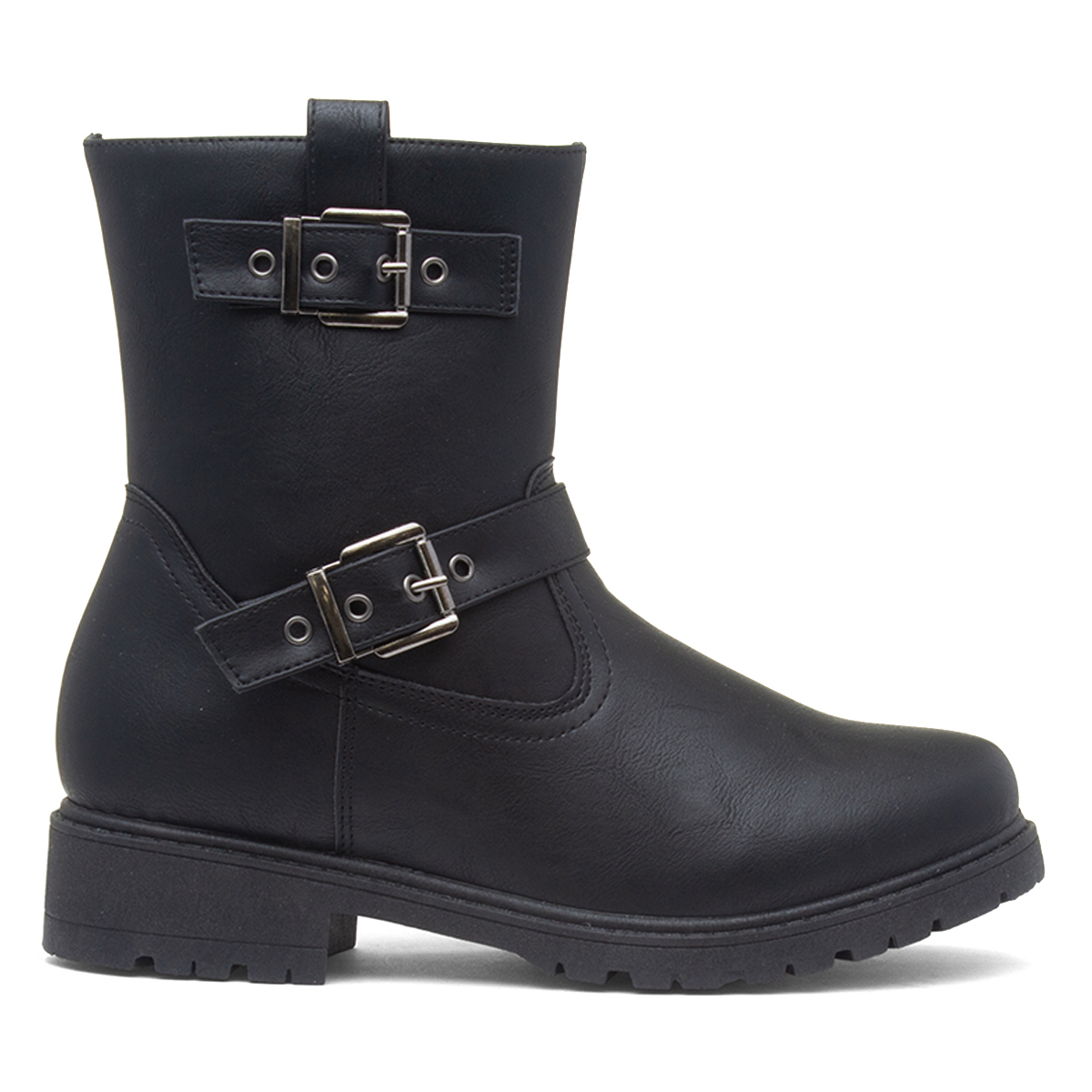 Lilley Womens Black Buckle Boot