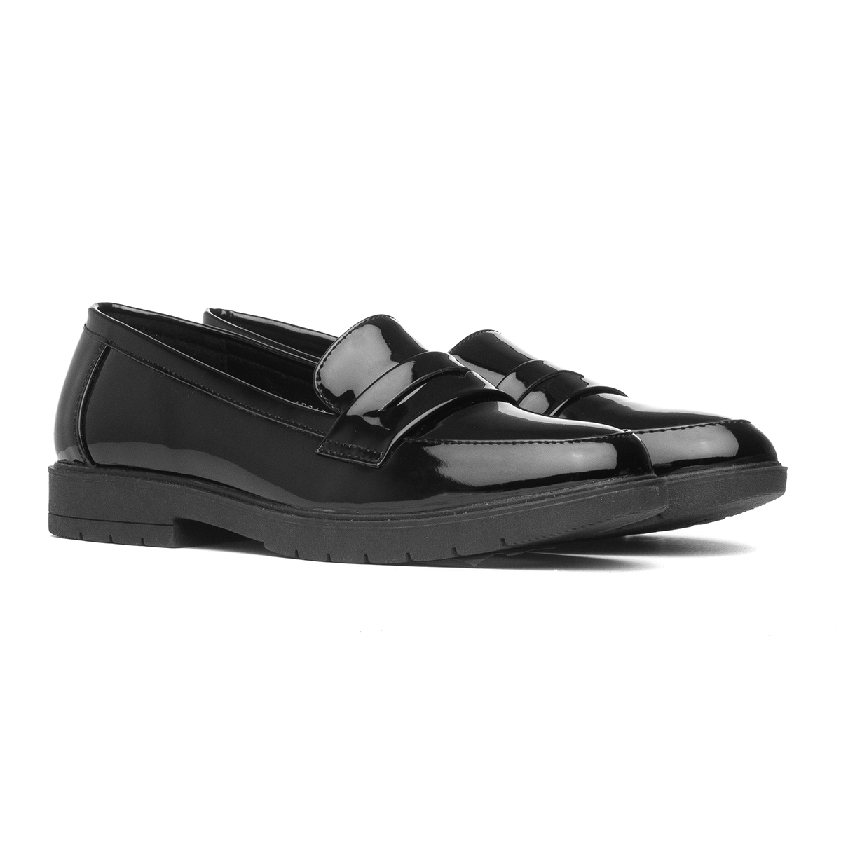 Lilley Womens Black Patent Loafer