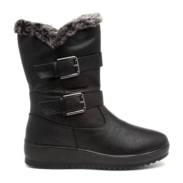 Softlites Women's Black Faux Fur Lined Calf Boot