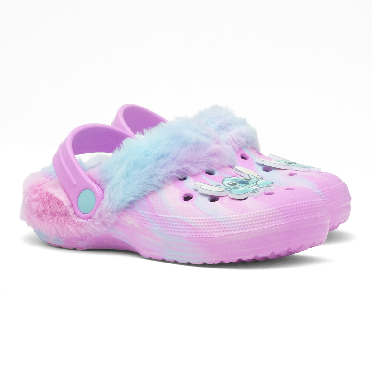 Disney Stitch Sligo Kids Multi Faux Fur EVA Clog