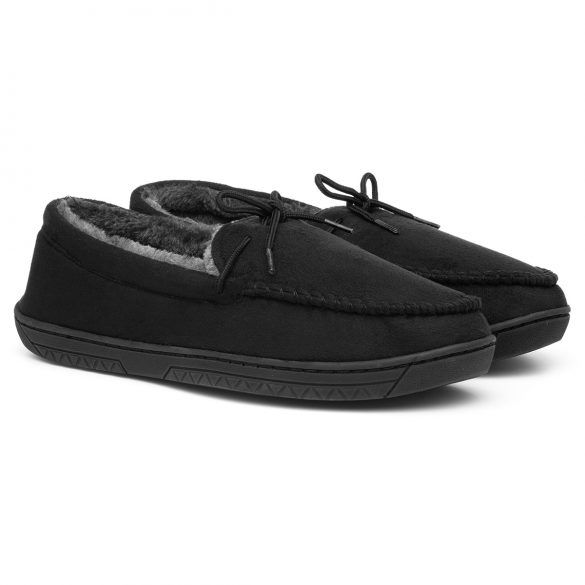 The Slipper Company Oscar Mens Black Moccasin