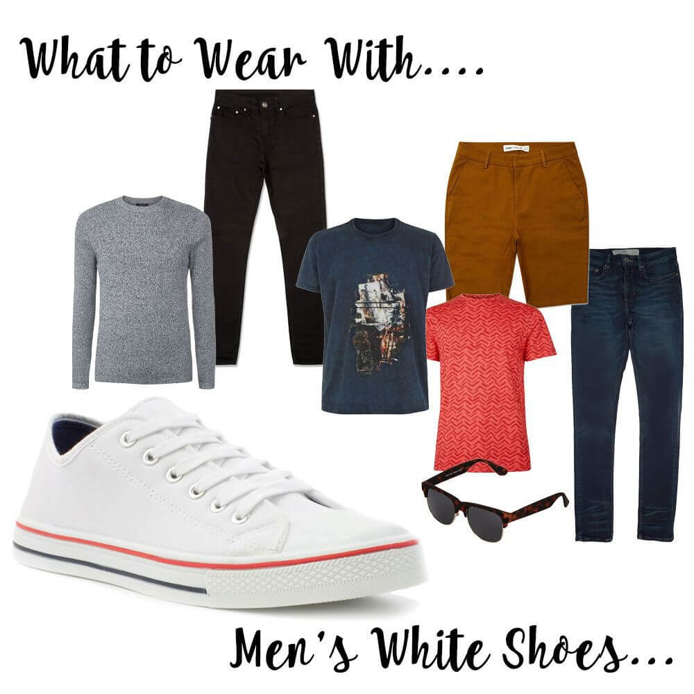 t shirts, sweaters, shorts, sunglasses and a white canvas shoe
