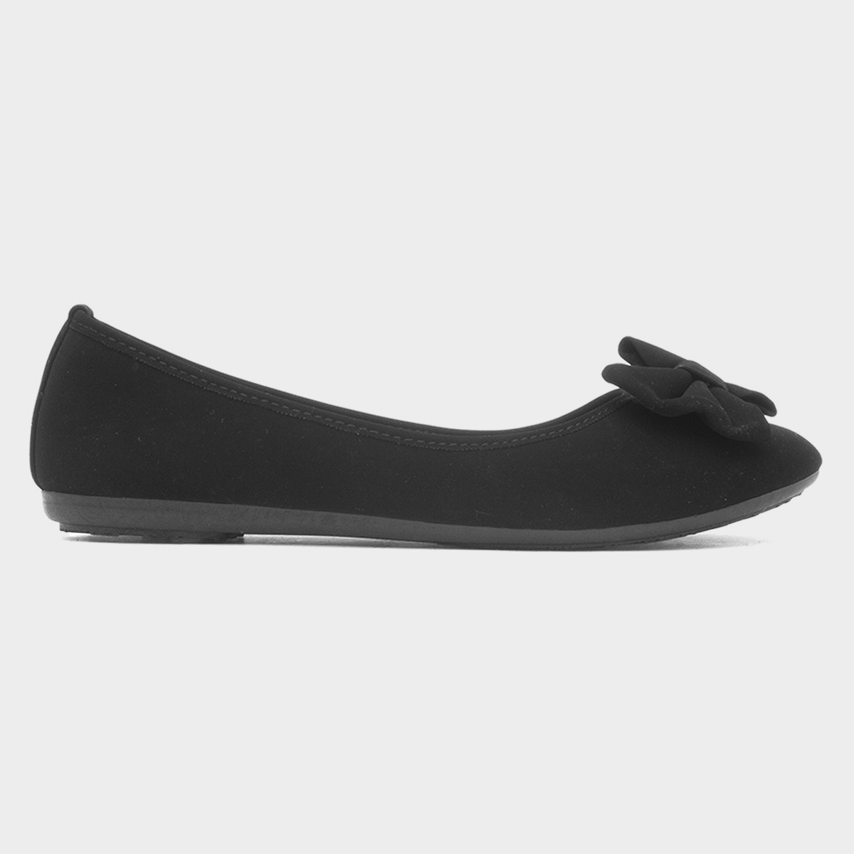 Lilley Womens Black Bow Ballerina