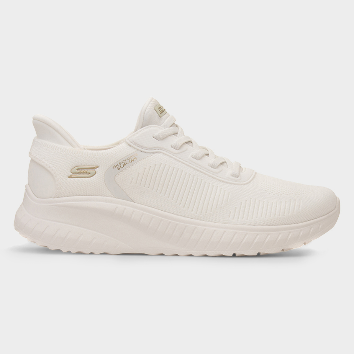 Skechers Slip Ins Womens Off White Vegan Trainer