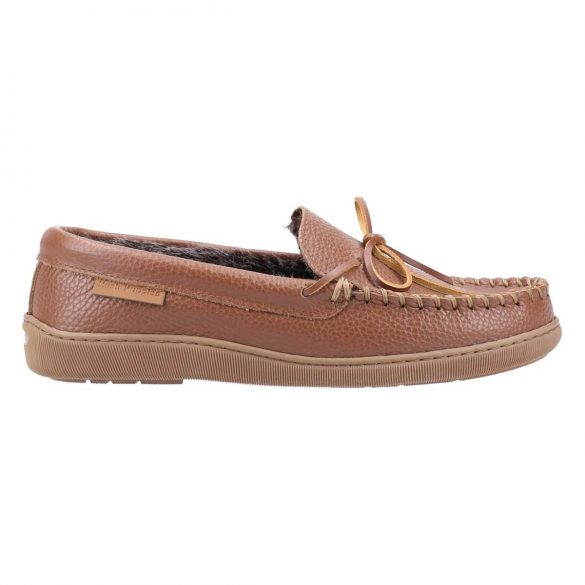 Hush Puppies Ace Men's Leather Slipper in Tan