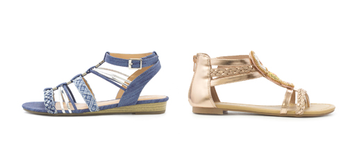 different styles of sandals