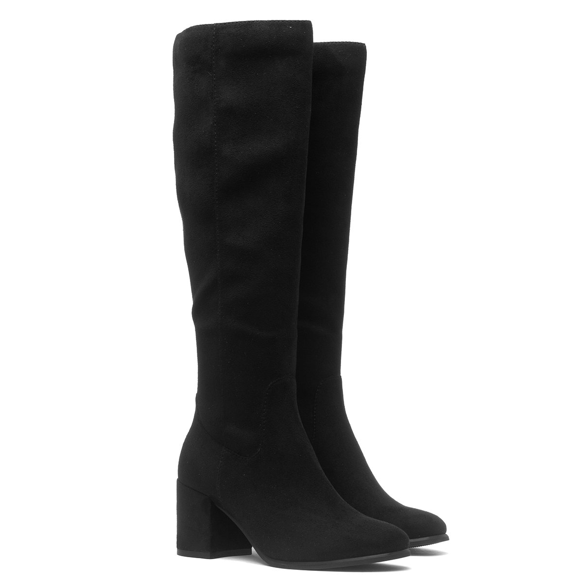Lilley Womens Black Heeled Knee High Boot