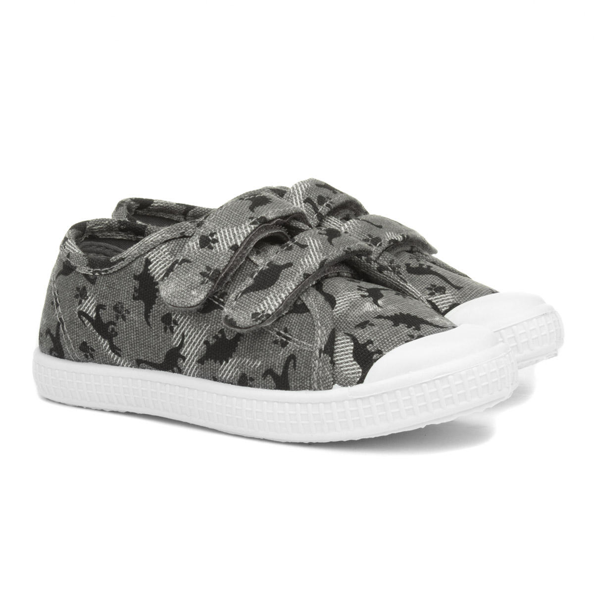 Walkright Lyle Boys Grey Dinosaur Canvas