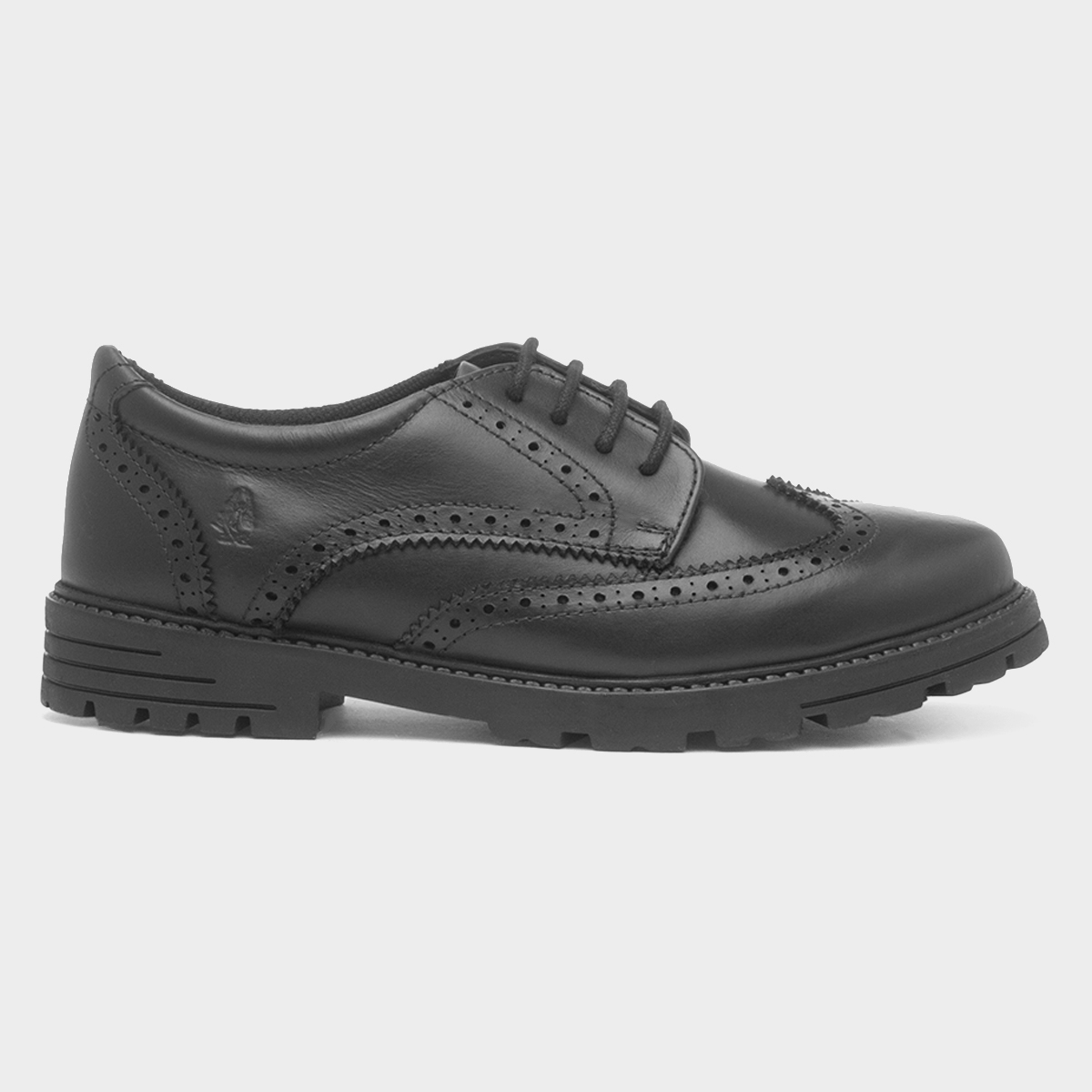 Hush Puppies Maxine Girls Black Leather Brogue