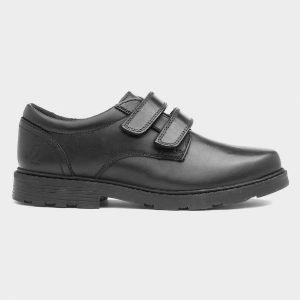 Hush Puppies Maine Boys Black Easy Fasten Shoe