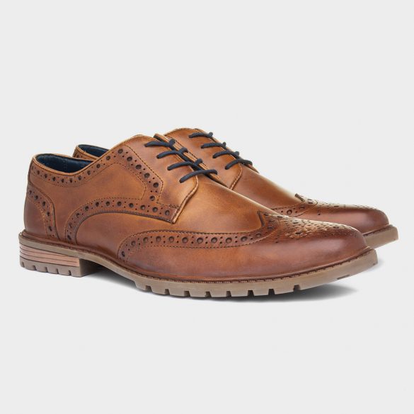 Red Level Cruise Men's Tan Leather Brogue Shoe