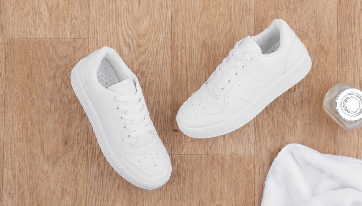 White leather trainers