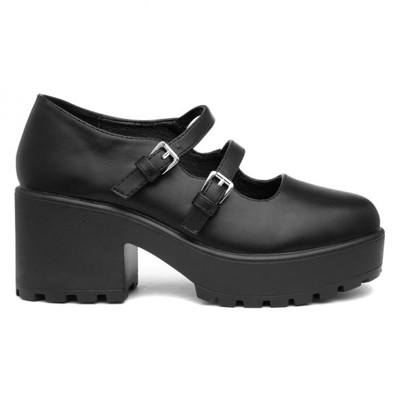 Sedai Aviva Women's Chunky Black Heeled Shoe