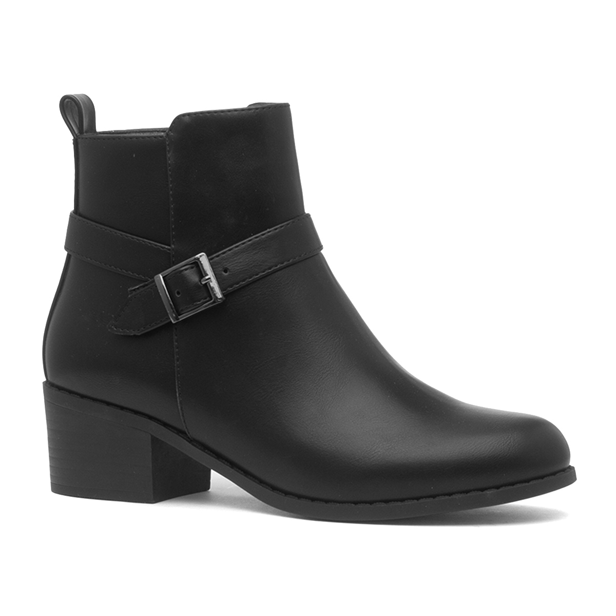 Lilley Womens Black Heeled Ankle Boot