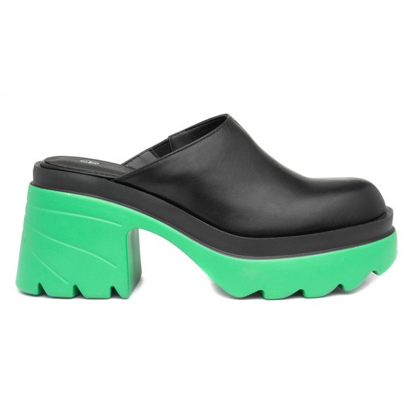Truffle Giovana Women's Black & Green Mule Shoe