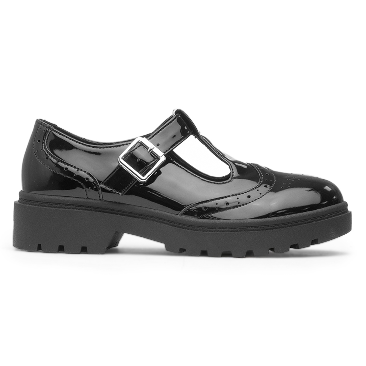 Lilley Girls Black Patent T-Bar Shoe