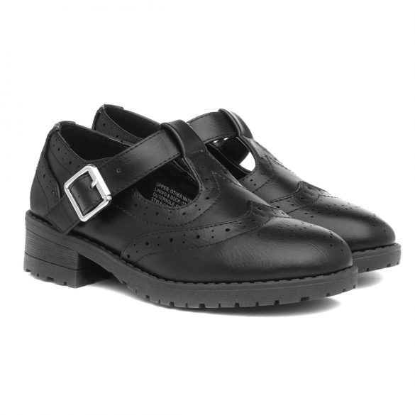 Lilley Girls T-Bar School Shoe in Black