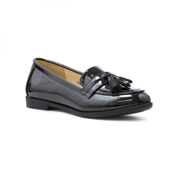 Lilley Womens Black Patent Loafer