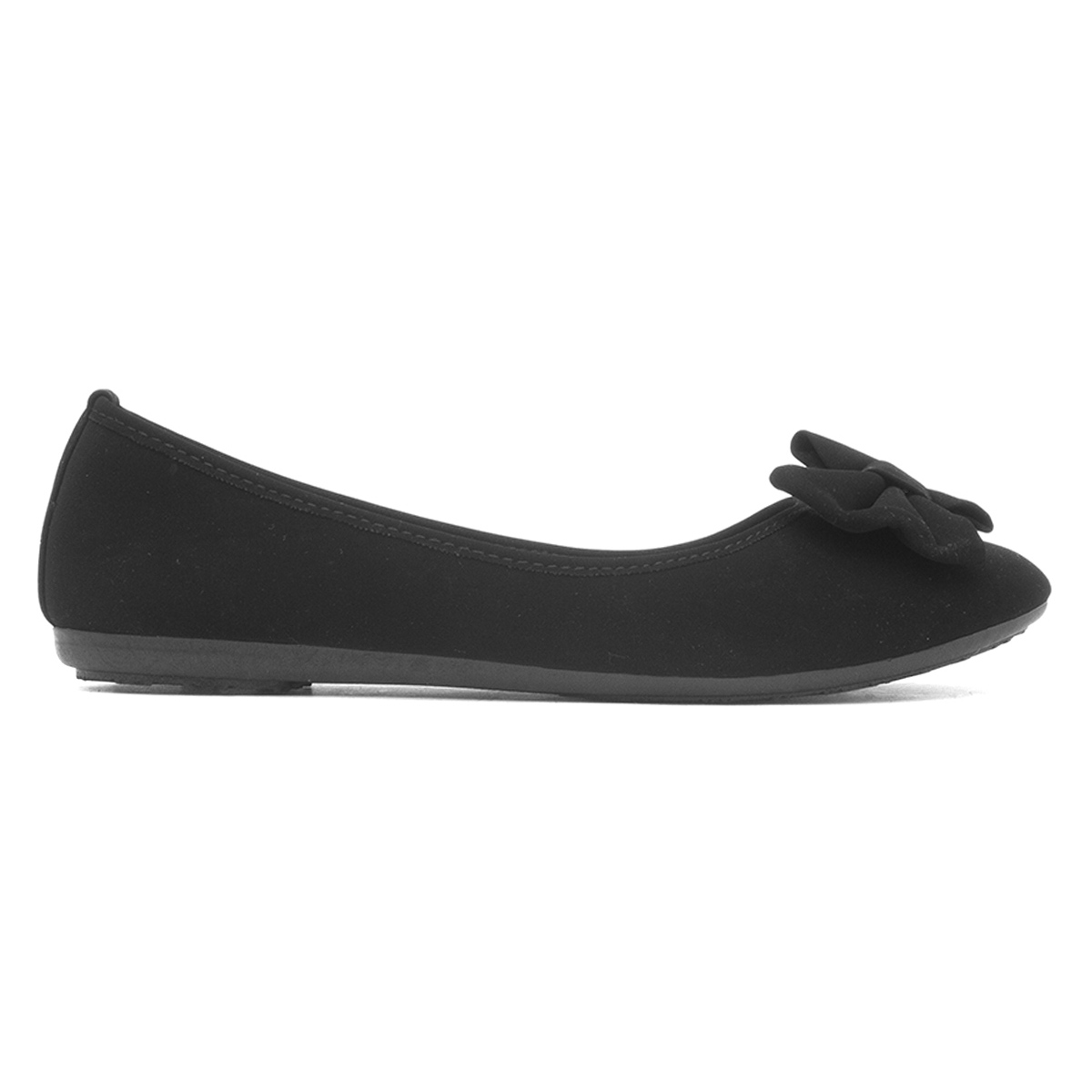 Lilley Womens Black Bow Ballerina