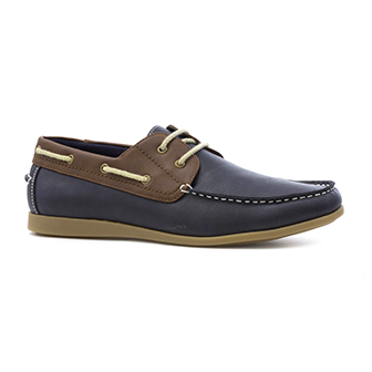 Hobos Men's Navy Lace-up Boat Shoes