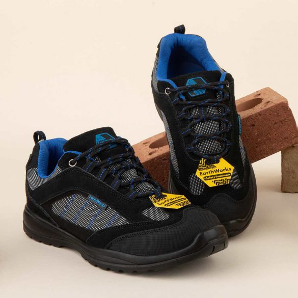 EarthWorks Safety Adults Black & Blue Safety Shoe
