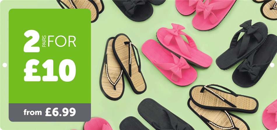 DHP Scroller 2 Pairs For £10 Flip Flops