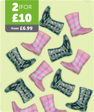 MHP Scroller 2 Pairs for £10 Kids Wellies