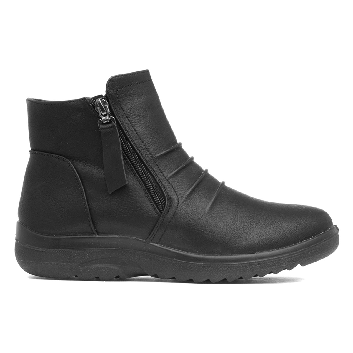 Softlites Womens Black Zip Up Ankle Boot