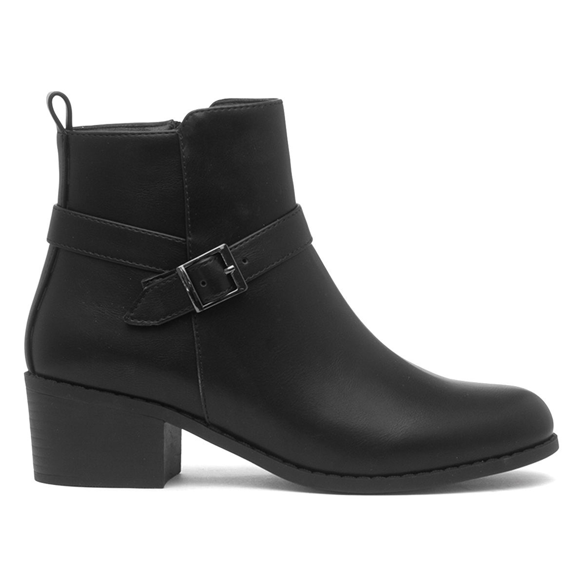 Lilley Womens Black Heeled Ankle Boot